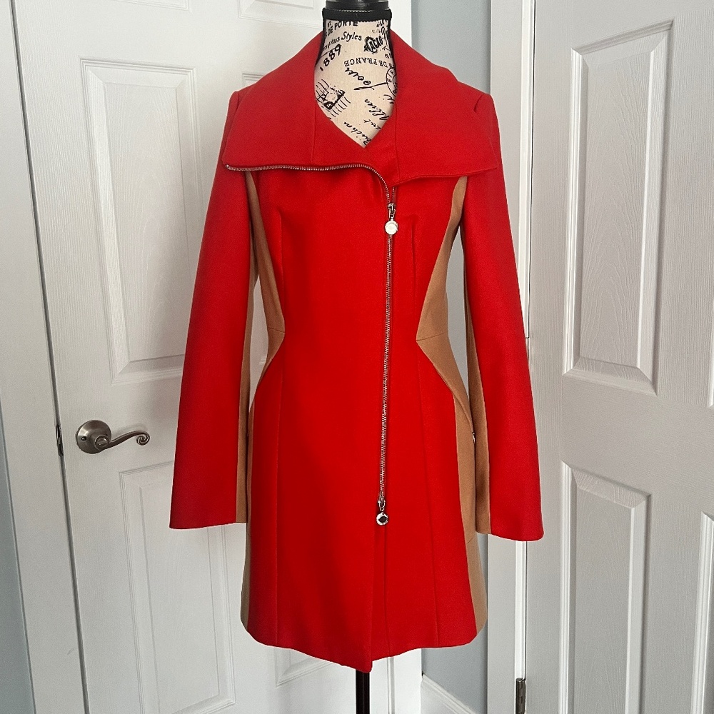 Calvin Klein Colorblock Modern Winter Wool Coat